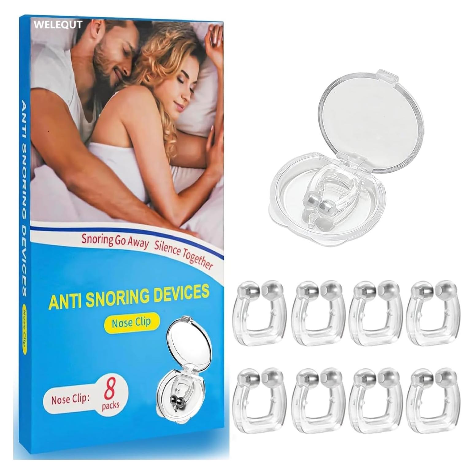 Dispositivos Anti Ronquidos WELEQUT - Paquete de 8 Clips Nasales