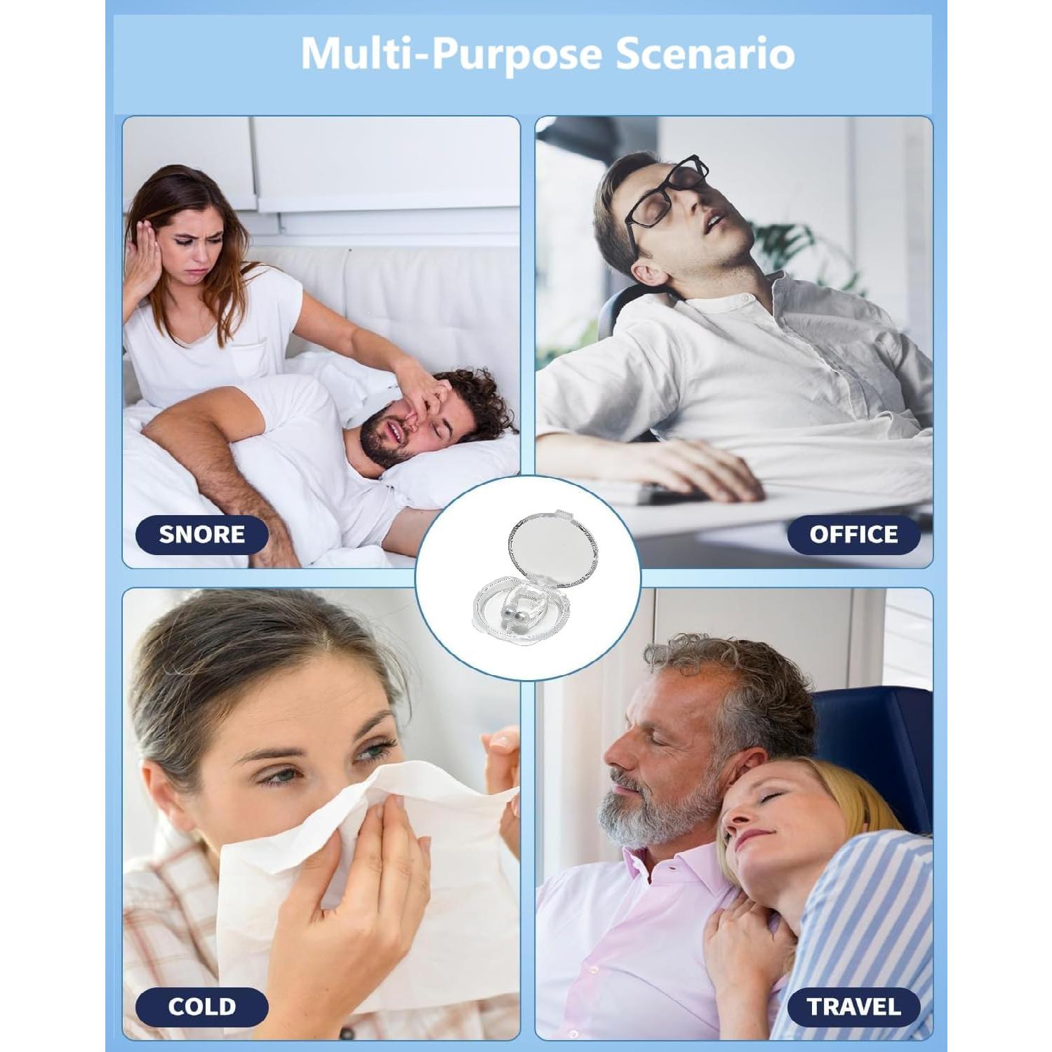 Dispositivos Anti Ronquidos WELEQUT - Paquete de 8 Clips Nasales