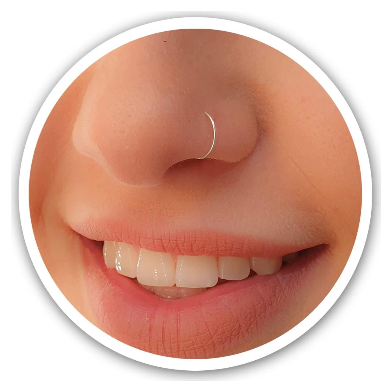 Anillo de Nariz Falso Clip On Alome Plata Esterlina 925 7mm