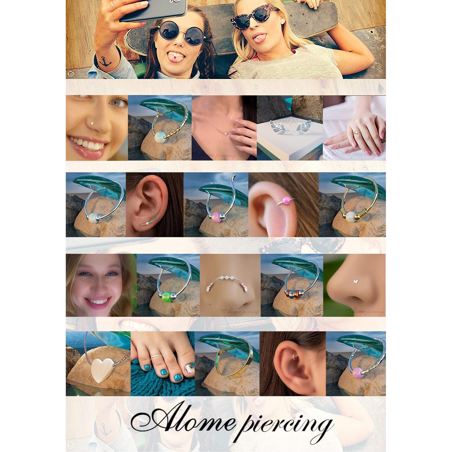 Anillo de Nariz Falso Clip On Alome Plata Esterlina 925 7mm