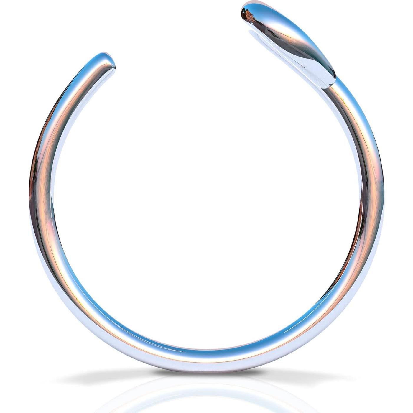 Anillo de Nariz Falso Clip On Alome Plata Esterlina 925 7mm