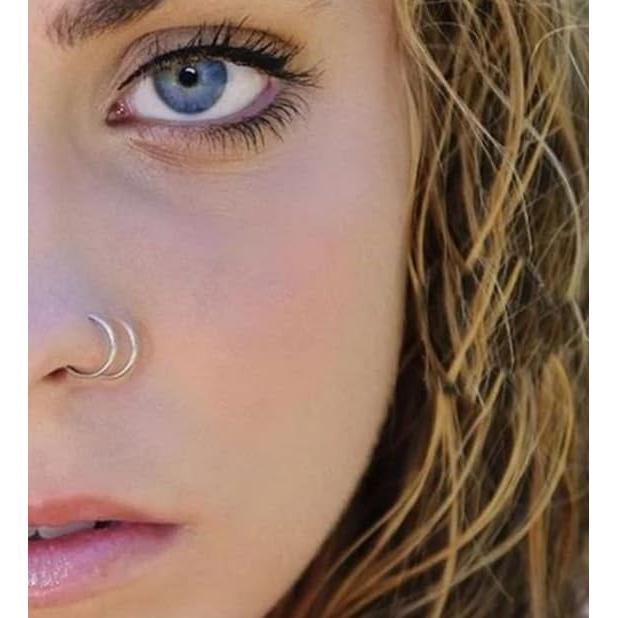 Aro Falso para Nariz VCMART Clip On Acero Inoxidable 3 Piezas