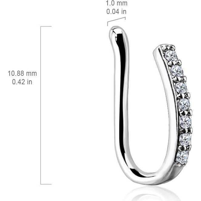 Clip para nariz y oreja sin perforar con cristal CZ