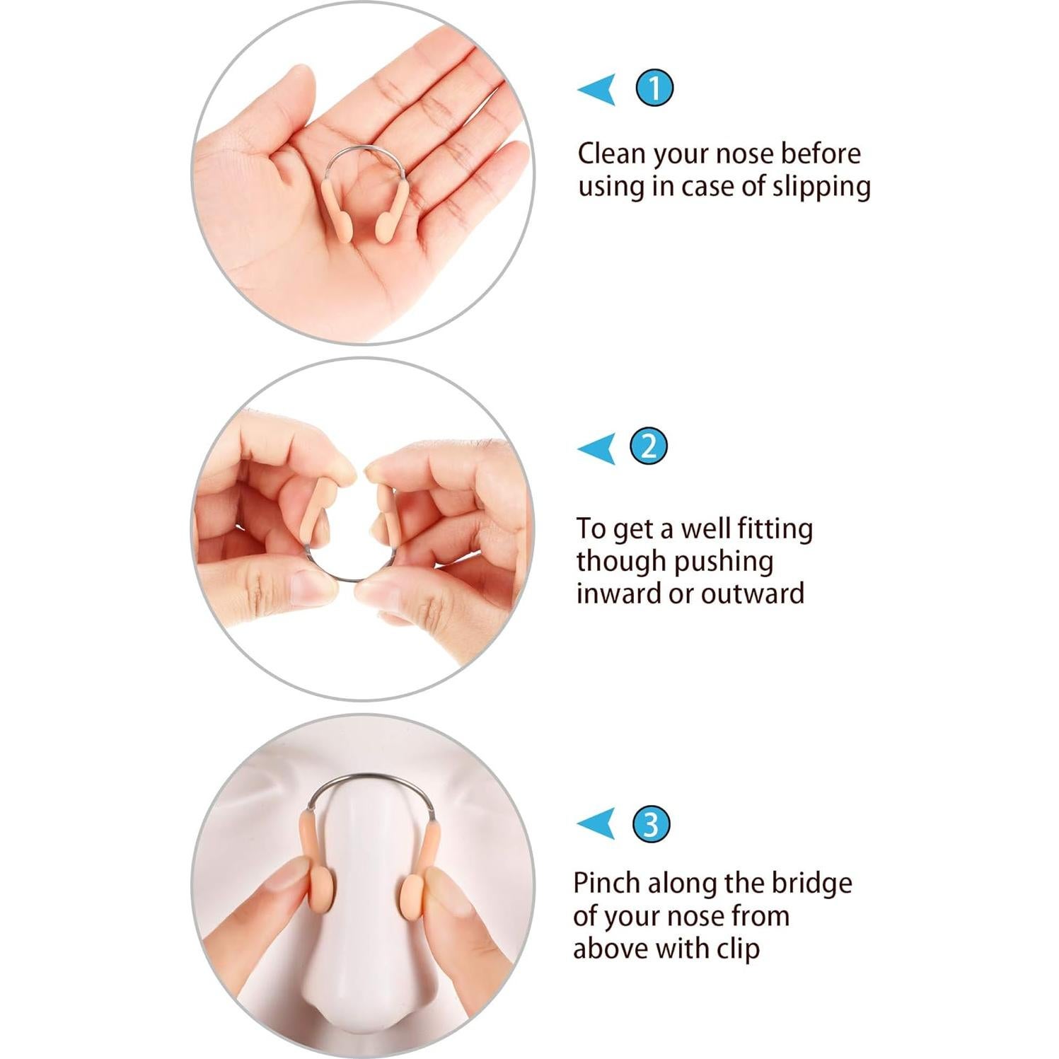 Pelopy 10 Piezas Tapones de Nariz Silicona Adulto para Natación