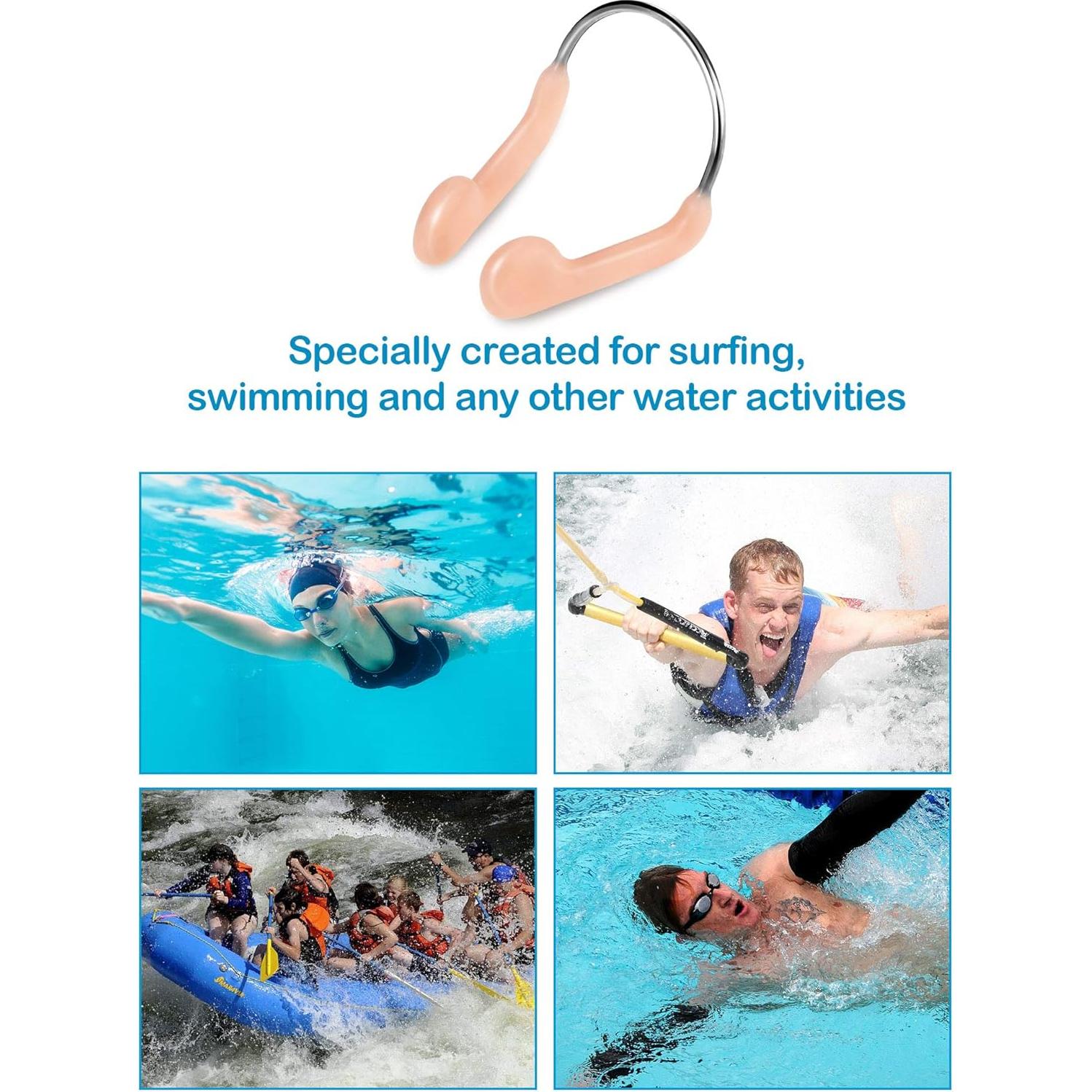 Pelopy 10 Piezas Tapones de Nariz Silicona Adulto para Natación