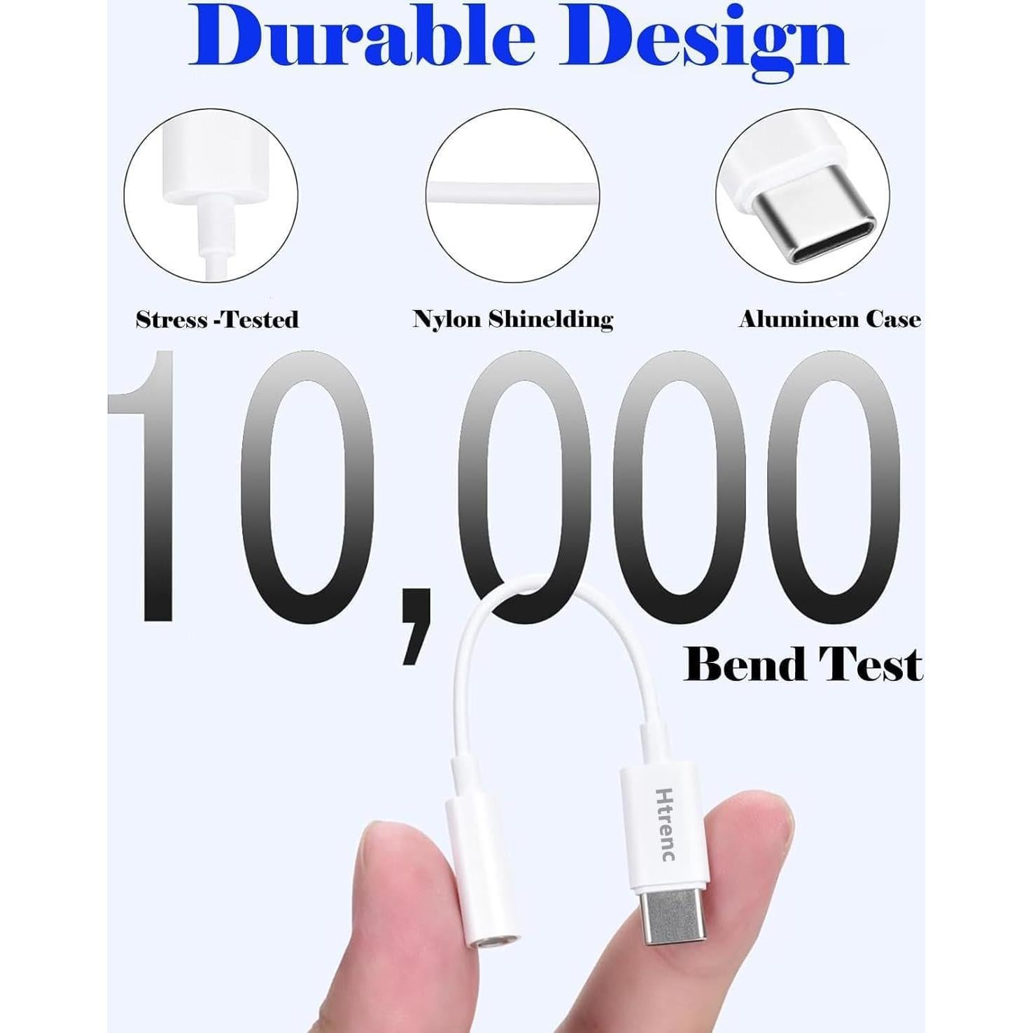 Adaptador USB-C a 3.5mm Htrenc para iPhone y Samsung