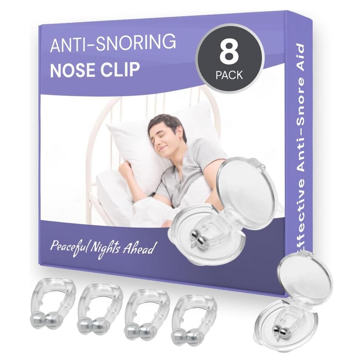 Clip Nasal Antisnoring Magnético de Silicona - Paquete de 8