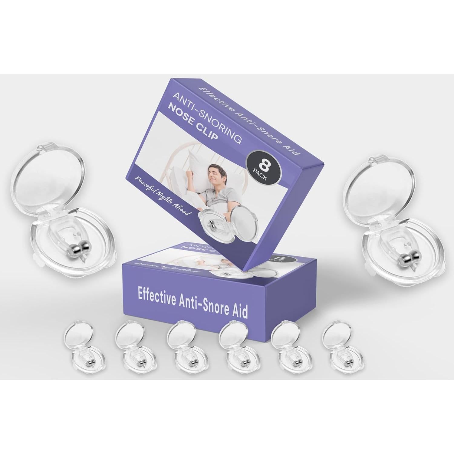 Clip Nasal Antisnoring Magnético de Silicona - Paquete de 8