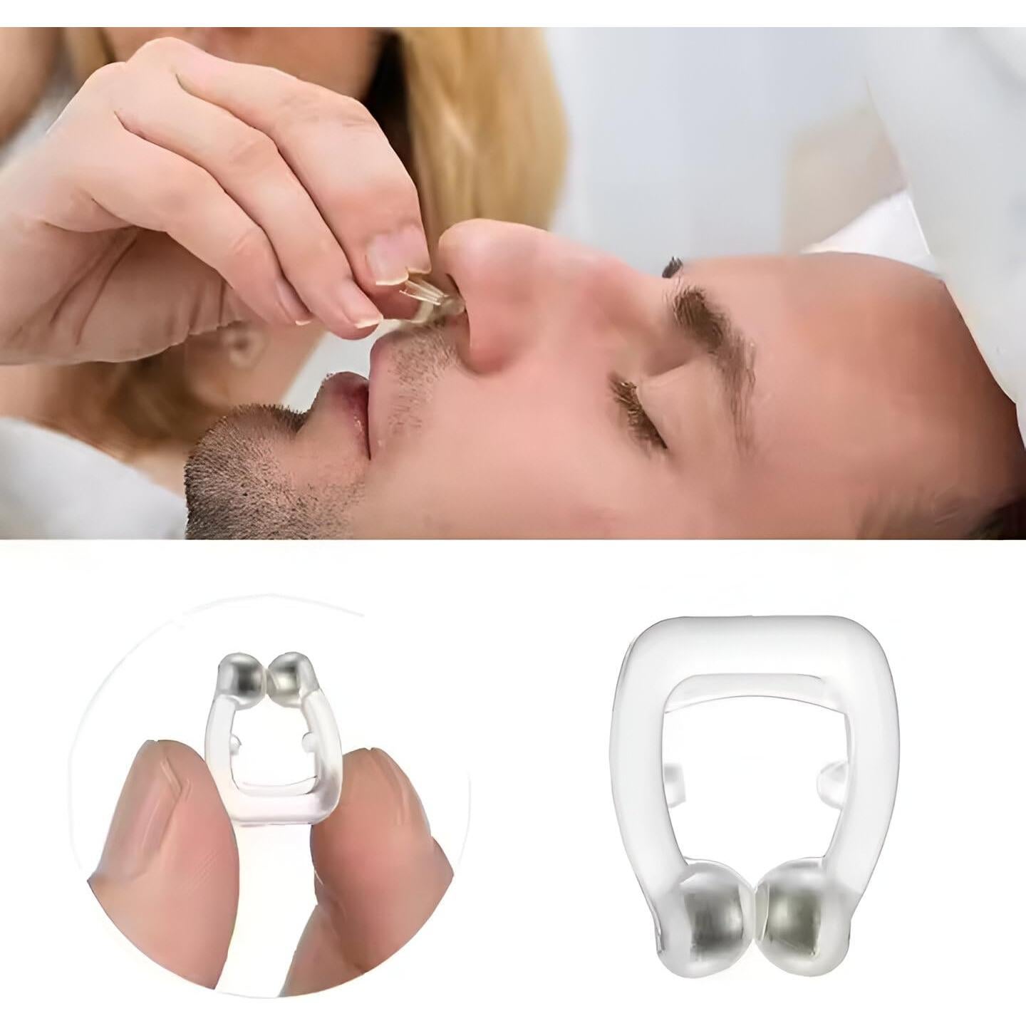 Clip Nasal Antisnoring Magnético de Silicona - Paquete de 8