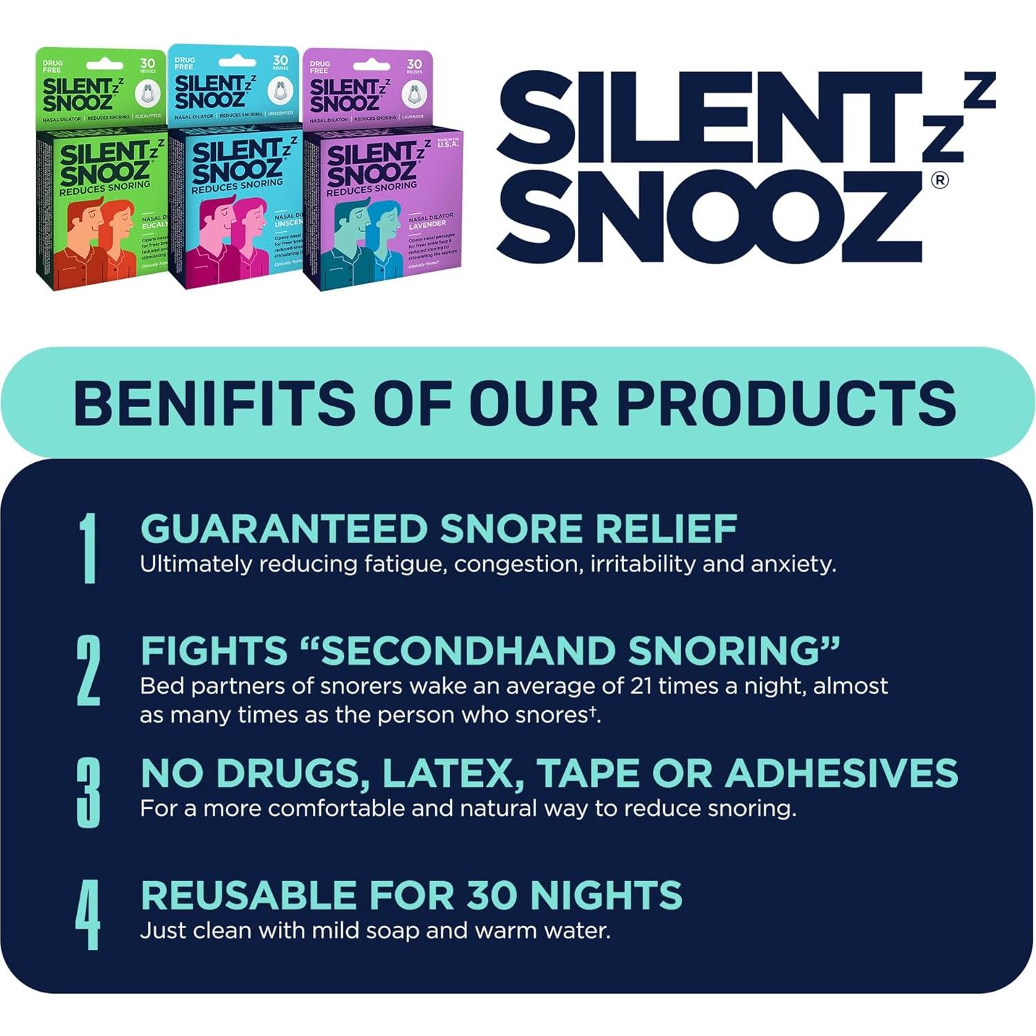 Clip Nasal Anti-Ronquidos Silent Snooz Eucalipto - Reutilizable