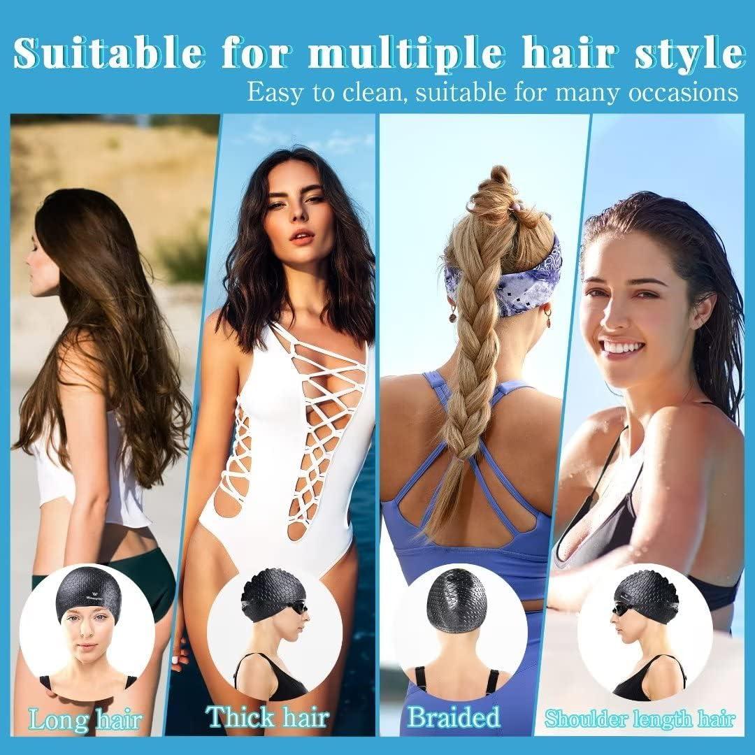 Paquete de 2 Gorras de Natación Winsyne Silicona Grande Unisex