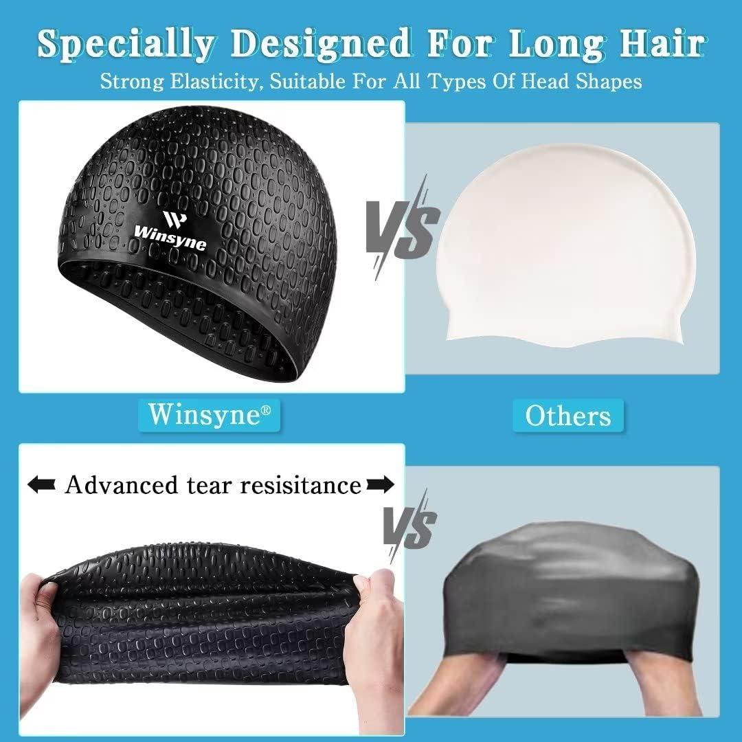 Paquete de 2 Gorras de Natación Winsyne Silicona Grande Unisex