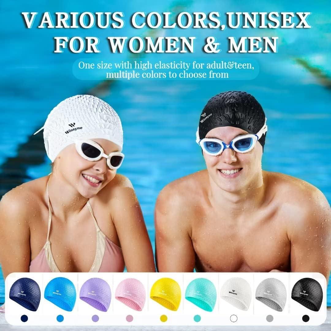 Paquete de 2 Gorras de Natación Winsyne Silicona Grande Unisex