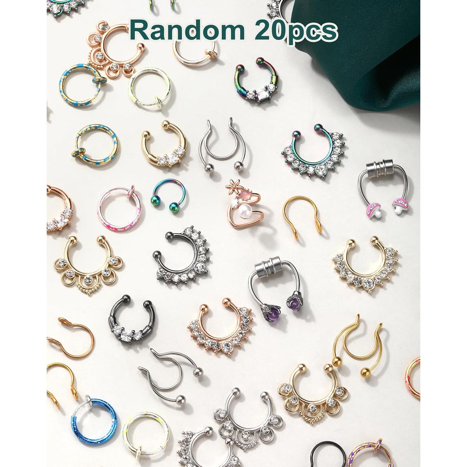 Anillo de Septum Falso COCHARM 20pcs Sin Perforación 8-10mm