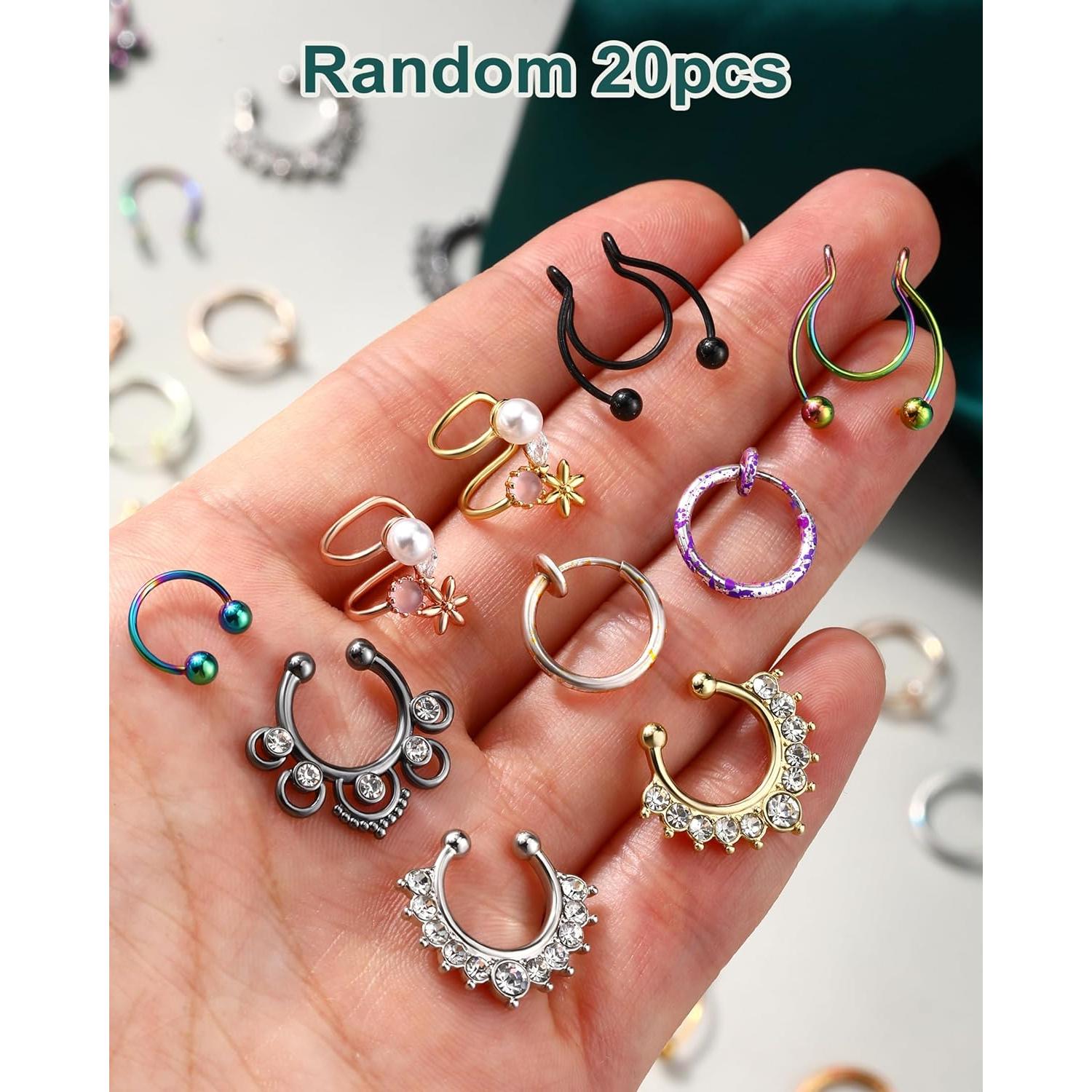 Anillo de Septum Falso COCHARM 20pcs Sin Perforación 8-10mm