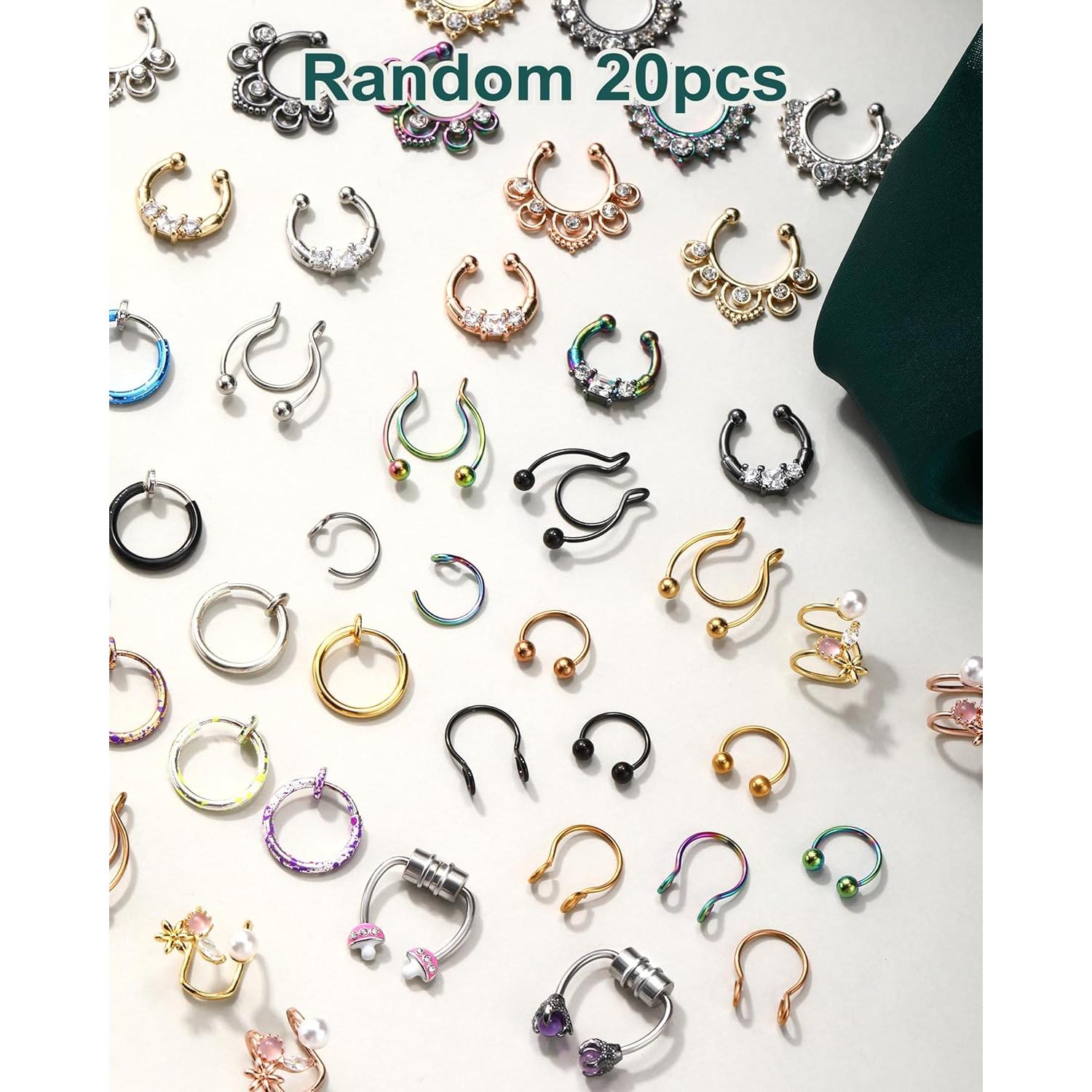 Anillo de Septum Falso COCHARM 20pcs Sin Perforación 8-10mm