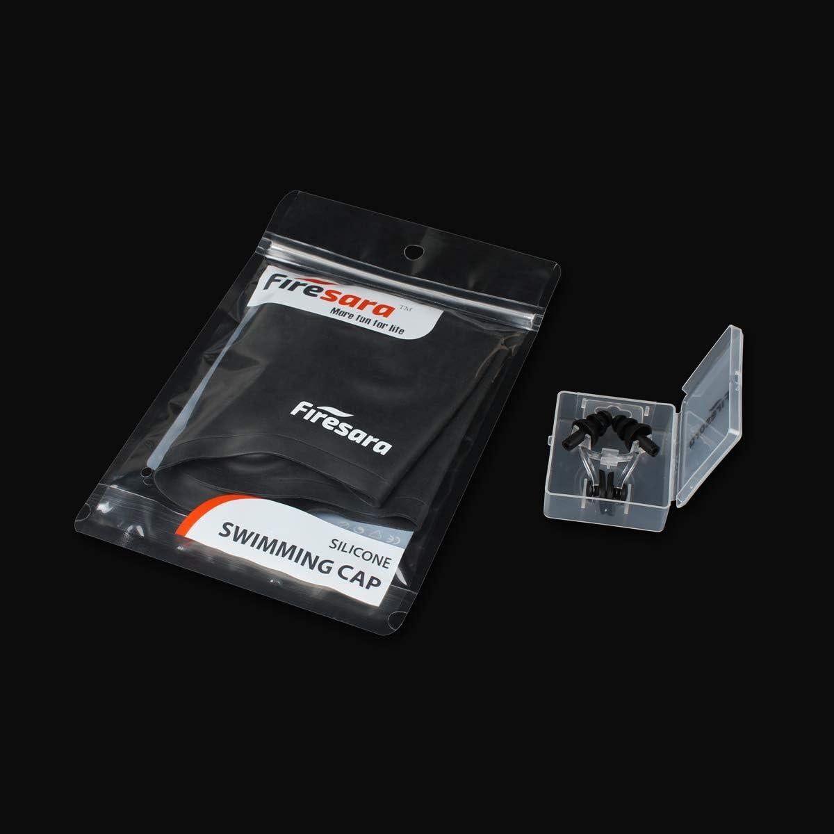 Gorro de Natación Firesara 3D Silicona Negro Unisex