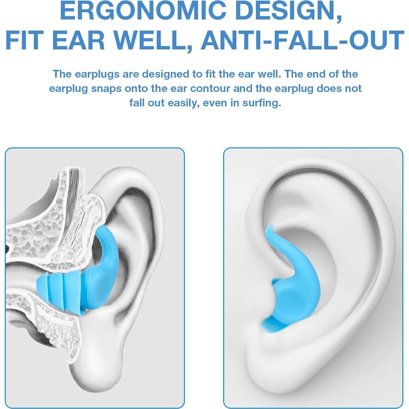 Tapones de Oído Reutilizables LYSIAN con Clip Nasal - 2 Pares