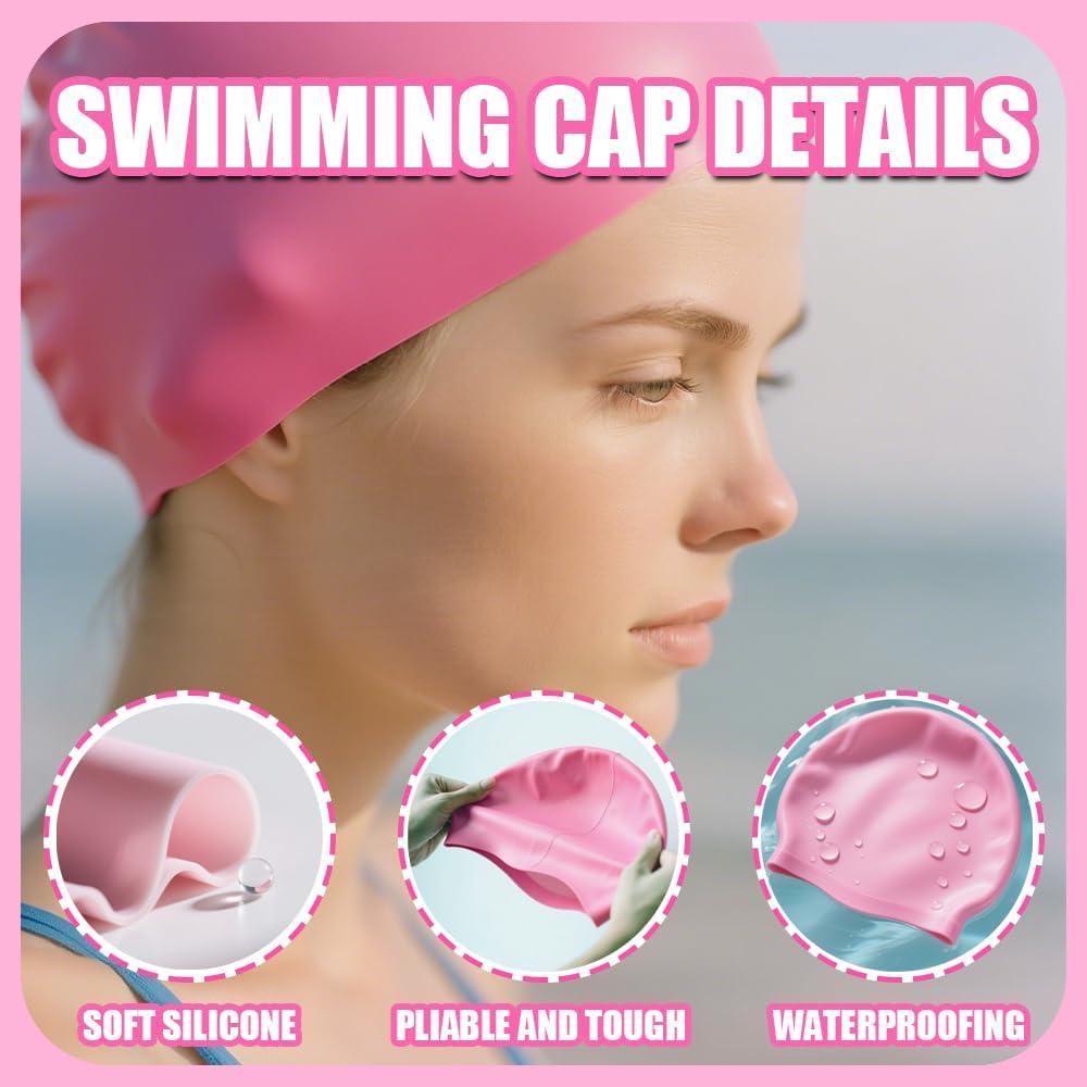 Gafas de natación TOAINRSI con gorro y tapones - Rosa