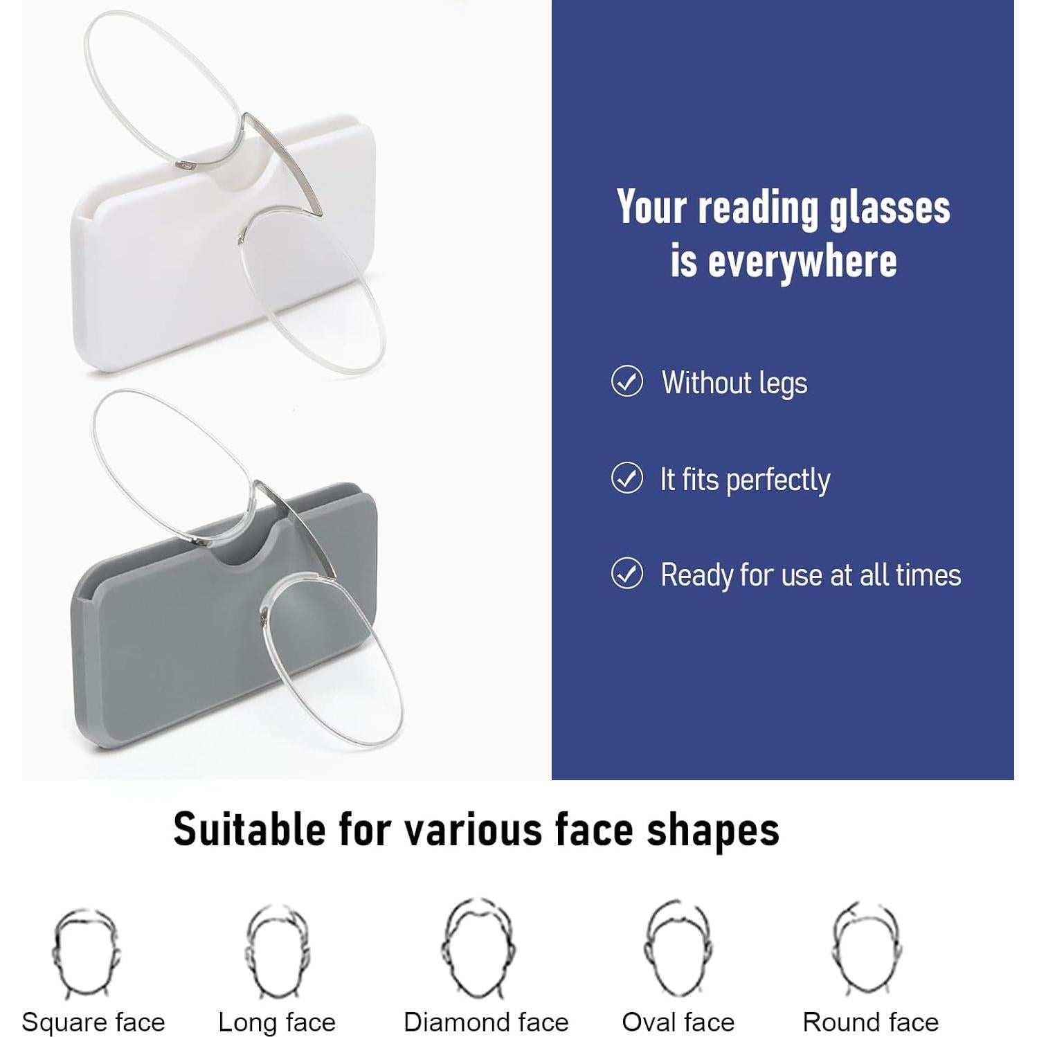 Gafas de Lectura Sin Patillas DXYXYO 1.5x Compactas 2 Paquetes