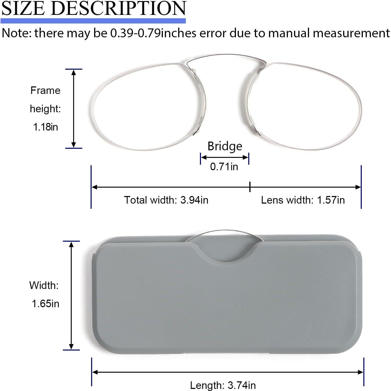 Gafas de Lectura Sin Patillas DXYXYO 1.5x Compactas 2 Paquetes