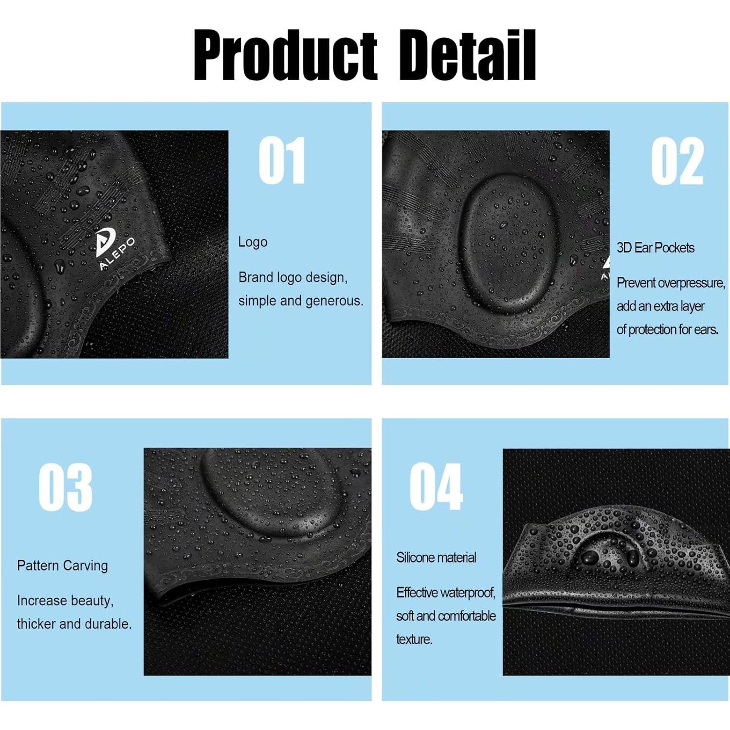 Gorras de Natación Unisex Alepo 2 Piezas Silicona Azul