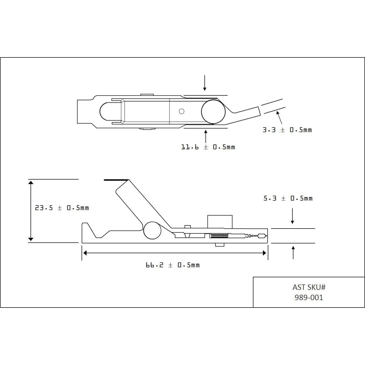 Clip de Cocodrilo TP330 TestHelper Rojo/Negro 66mm