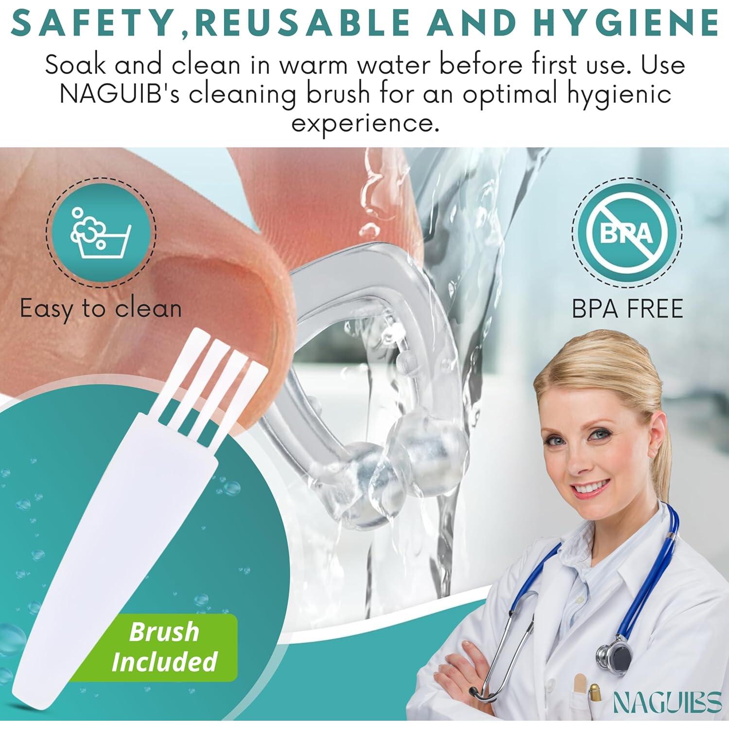 Pack de 6 Clips Nasales Magnéticos NAGUIBS para Ronquidos