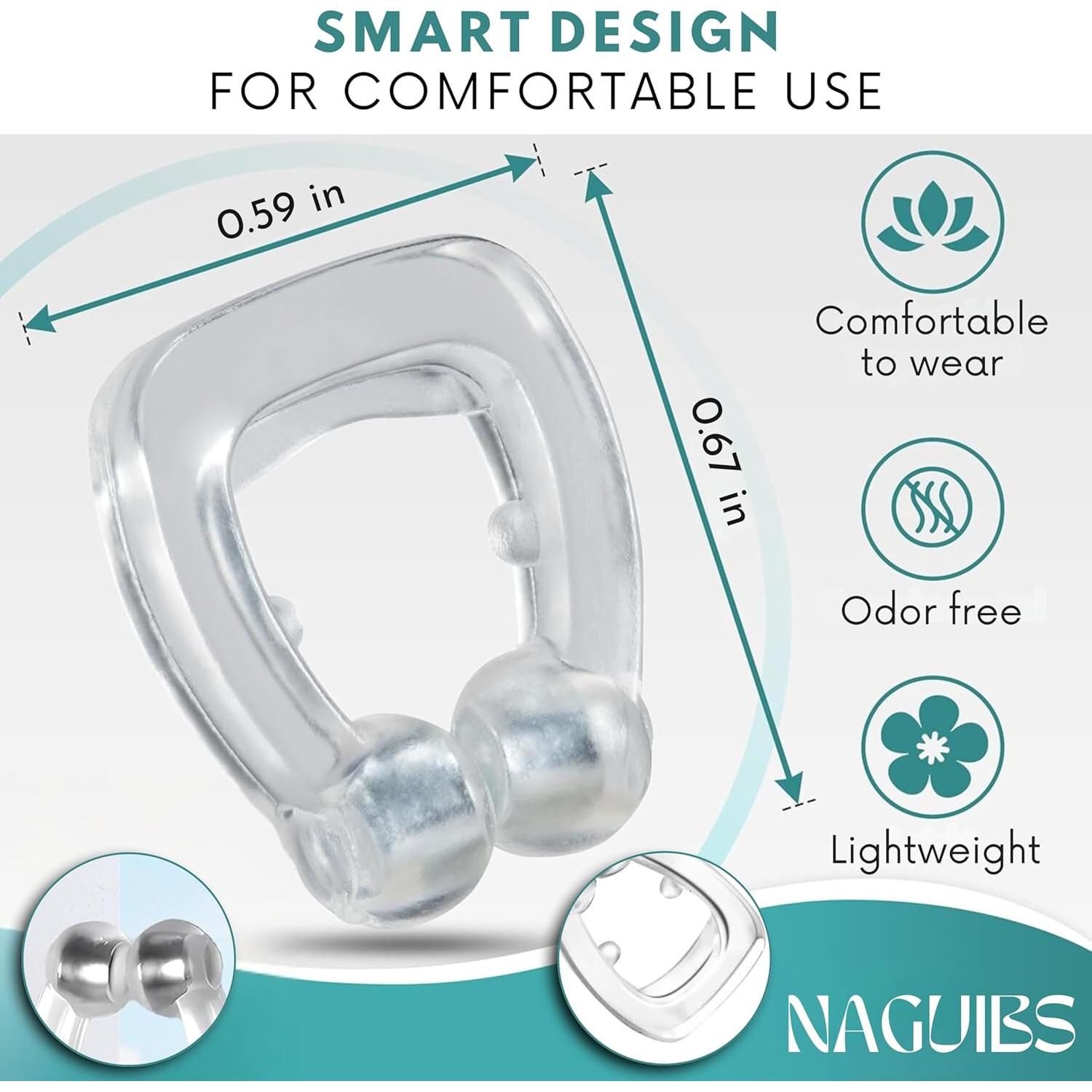 Pack de 6 Clips Nasales Magnéticos NAGUIBS para Ronquidos