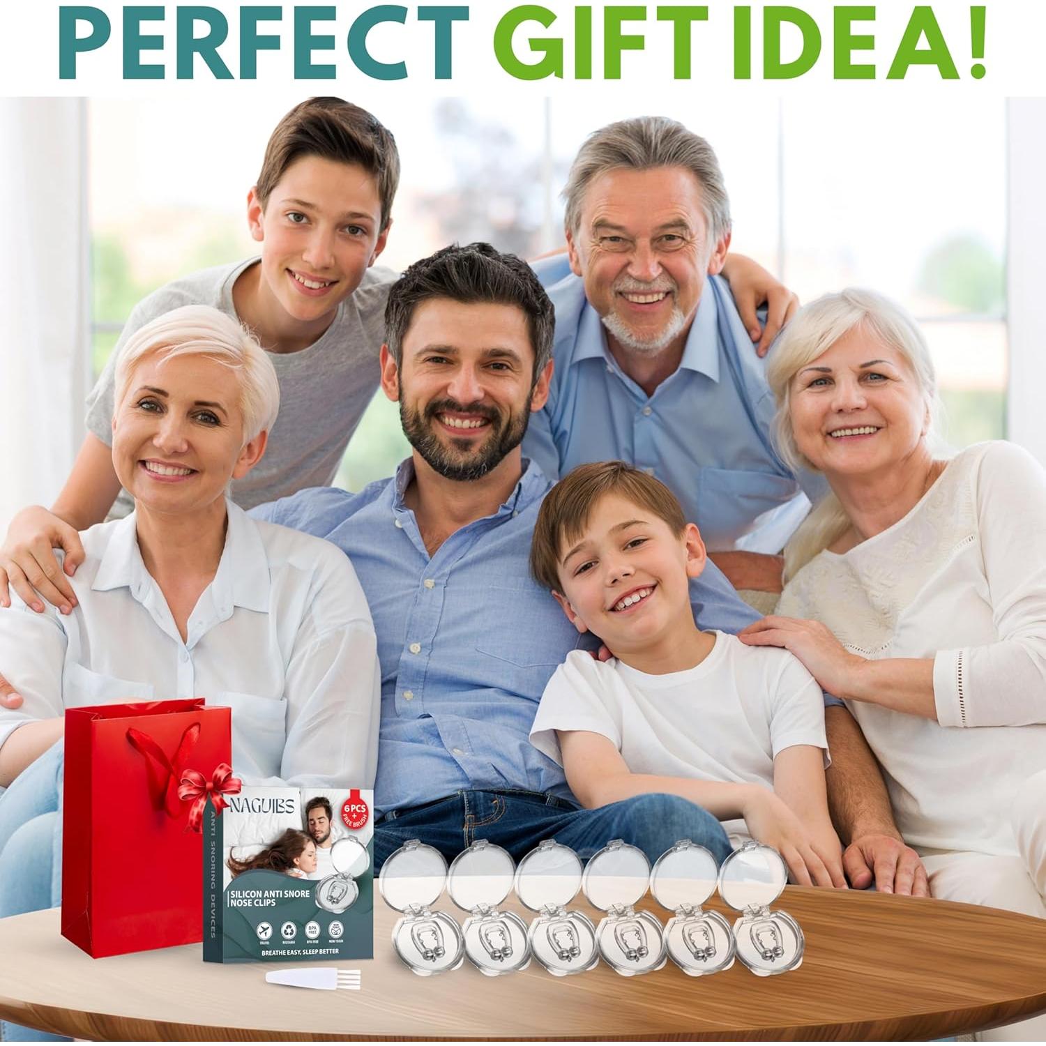 Pack de 6 Clips Nasales Magnéticos NAGUIBS para Ronquidos