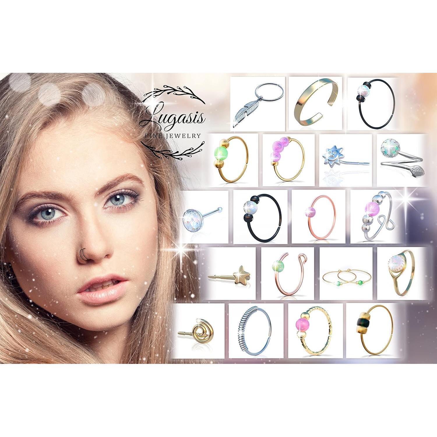 Anillo de Nariz Falso Oro Relleno 14k 7mm 20 Gauge Mujeres