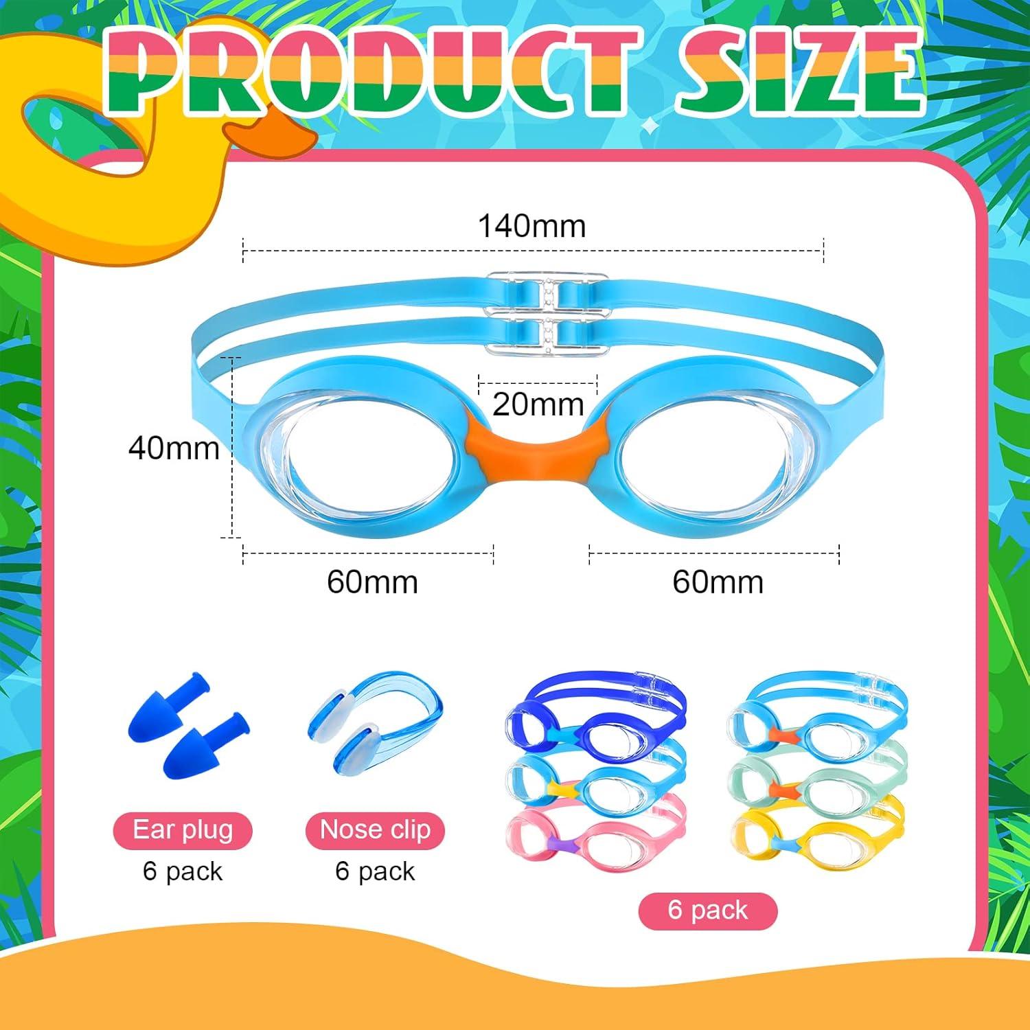 Gafas de Natación para Niños Macarrie 6 Pcs Antivaho