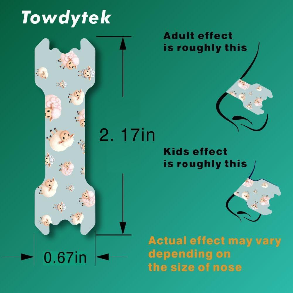 Tiras Nasales Antironquidos Towdytek 30pcs Niños Diseño Cartoon