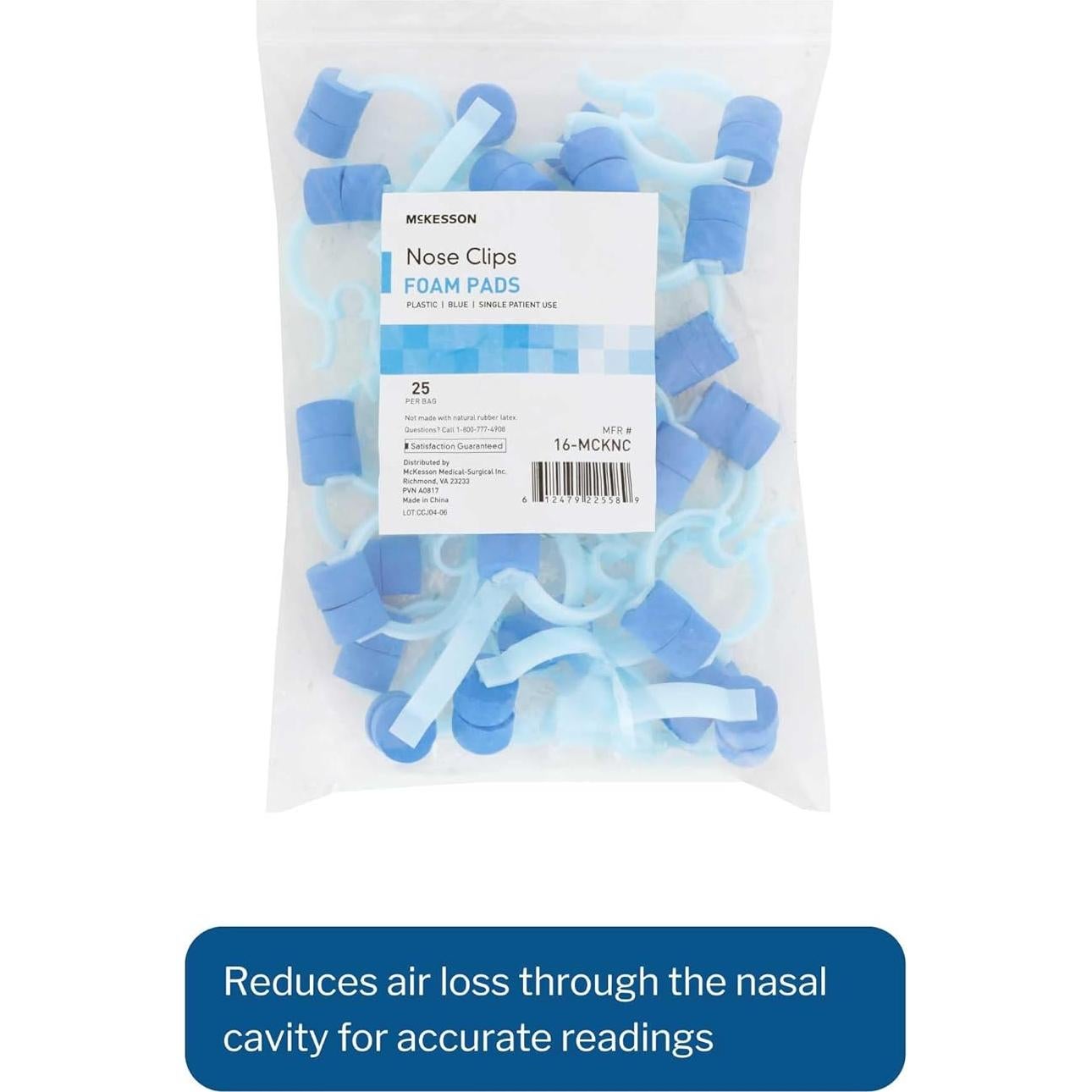 Pinzas Nasales Desechables McKesson - 25 Unidades, Azul
