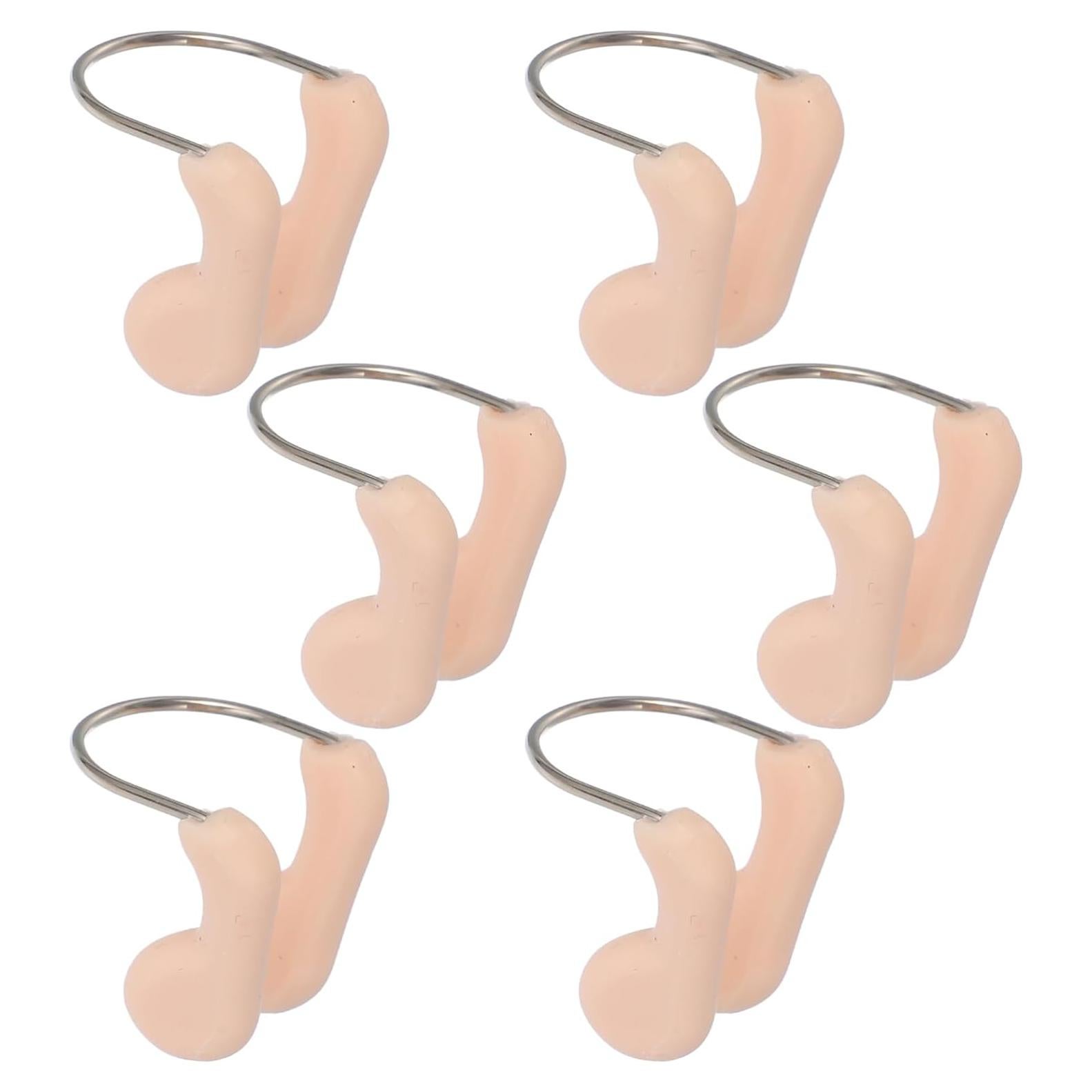 6 Tapones de Nariz de Silicona Beige Abaodam para Natación