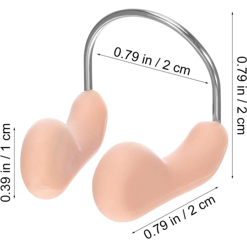 6 Tapones de Nariz de Silicona Beige Abaodam para Natación