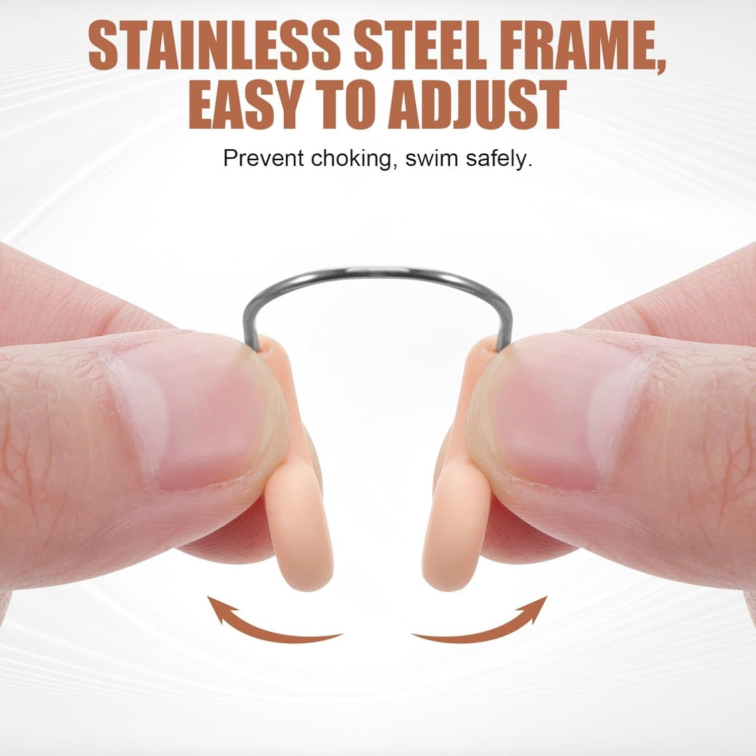 6 Tapones de Nariz de Silicona Beige Abaodam para Natación