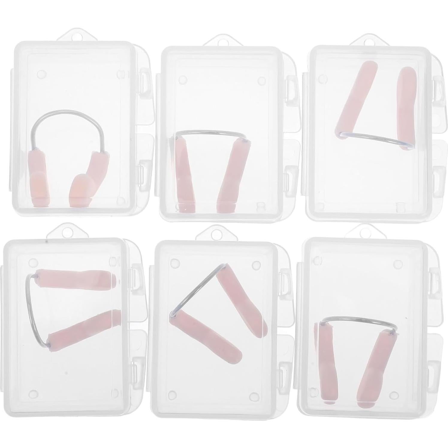 6 Tapones de Nariz de Silicona Beige Abaodam para Natación