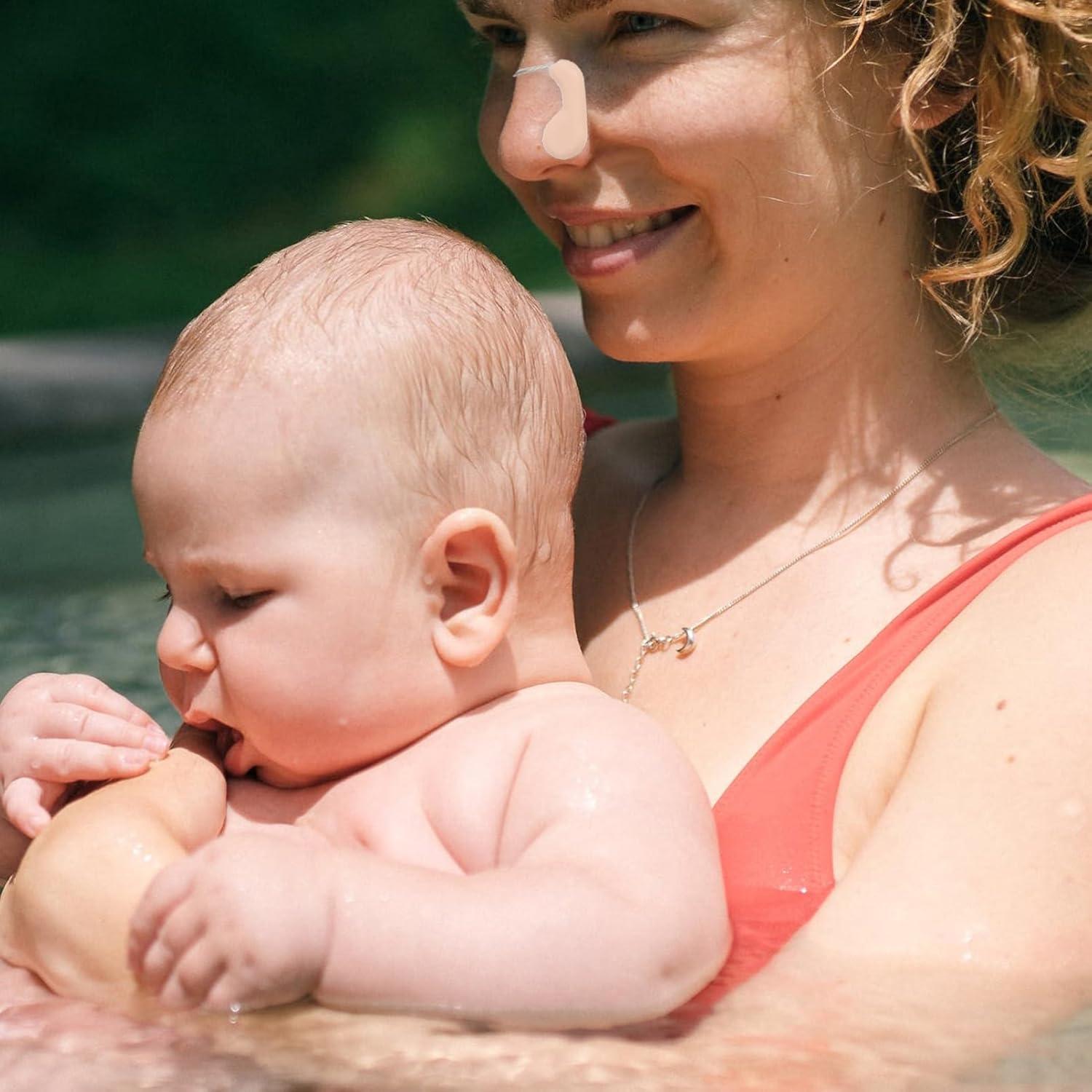 6 Tapones de Nariz de Silicona Beige Abaodam para Natación