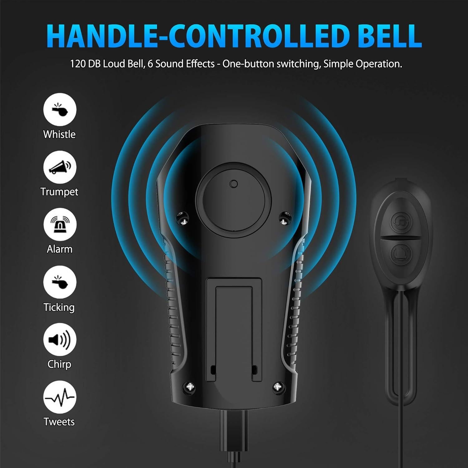 Velocímetro de Bicicleta VLOXO con Luz LED y Bocina 800 Lúmenes