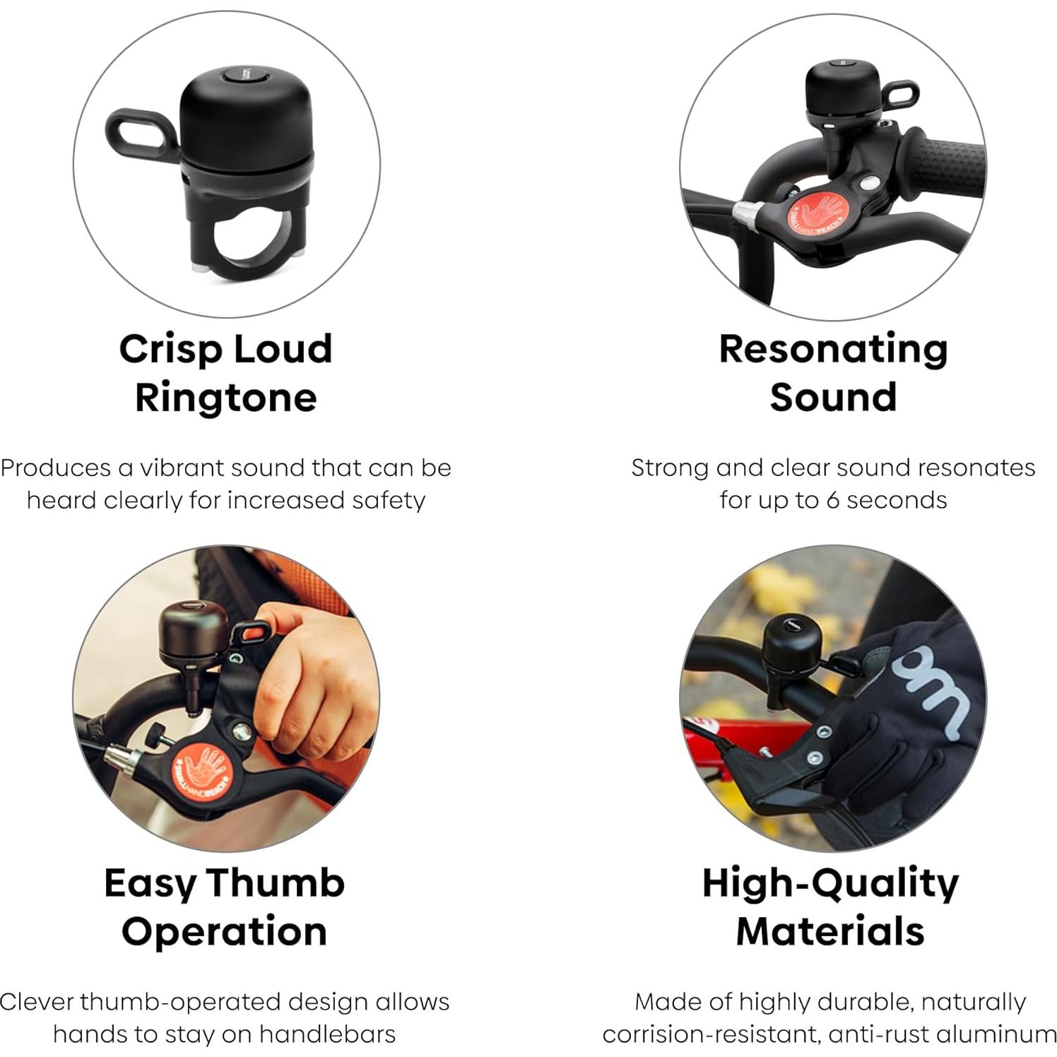 Timbre para Bicicleta Infantil Woom Bing Bell Aluminio Negro