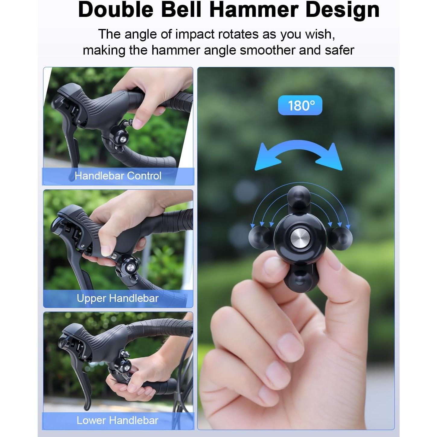 Timbre de bicicleta EQIIO de cobre 100dB, impermeable, 22.2-31.8mm