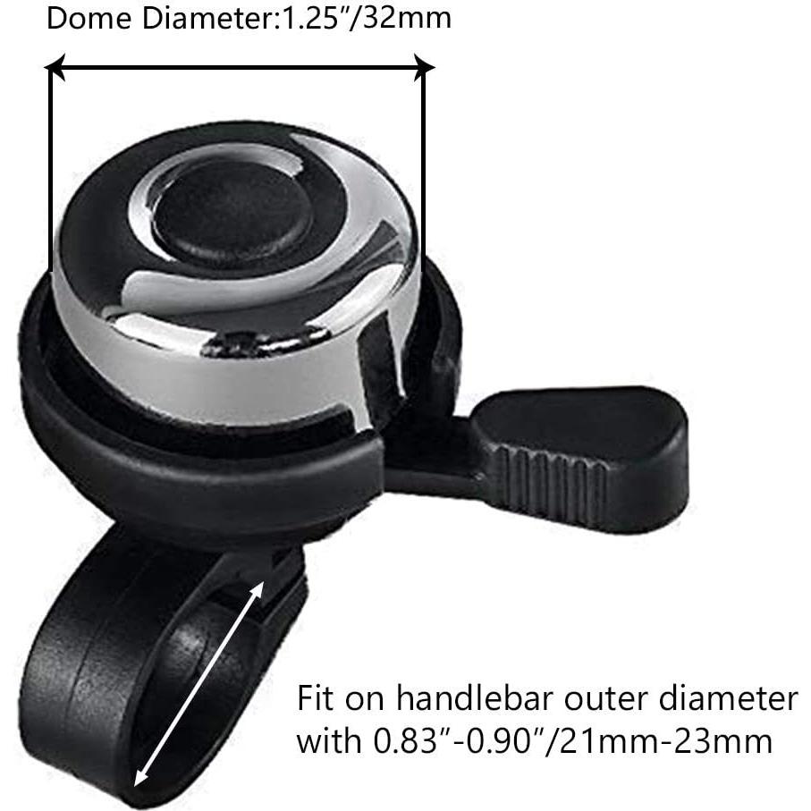 Timbres de Bicicleta Emoly, Paquete de 2, Latón, Negro