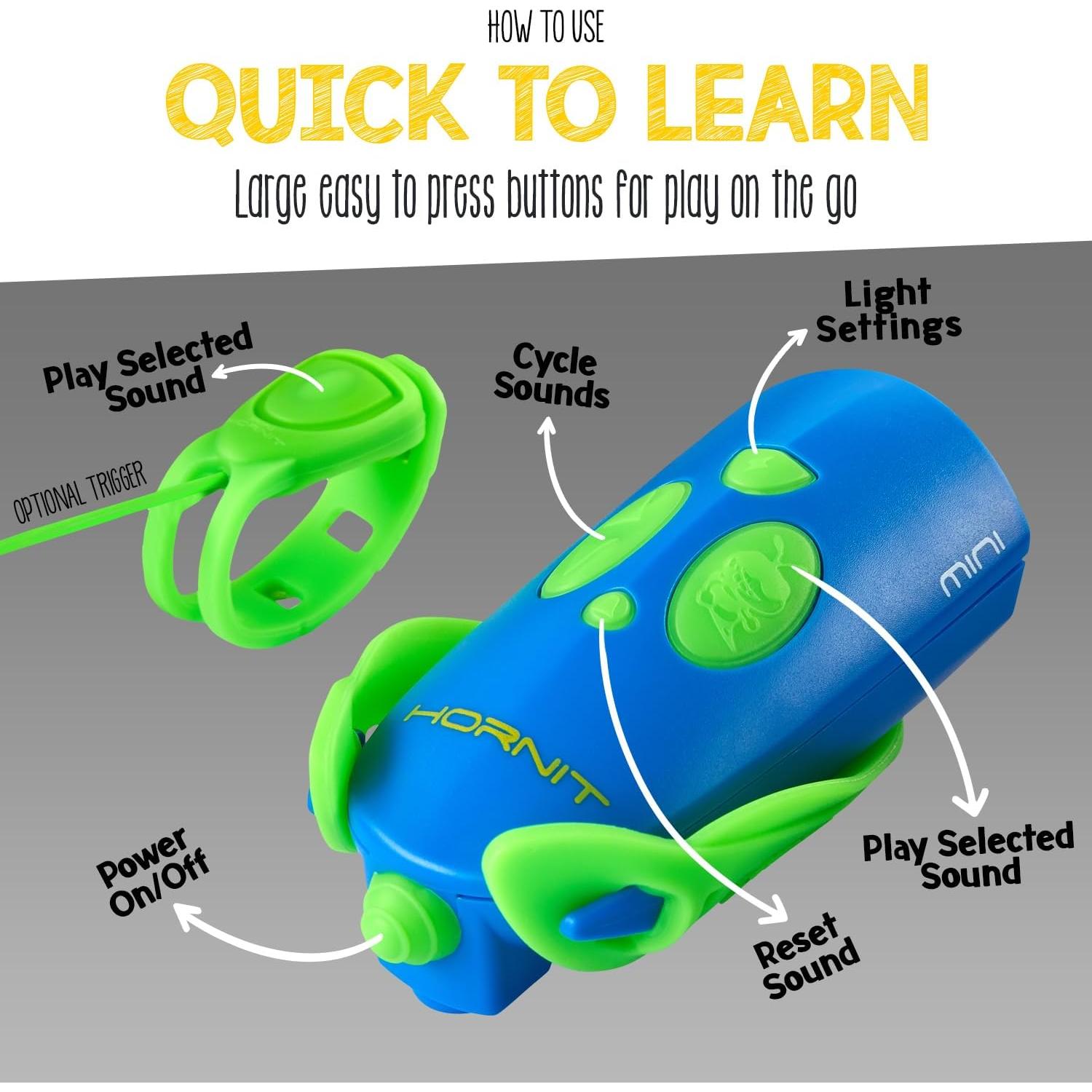 Claxon Mini Hornit para Bicicleta y Scooter - 25 Sonidos