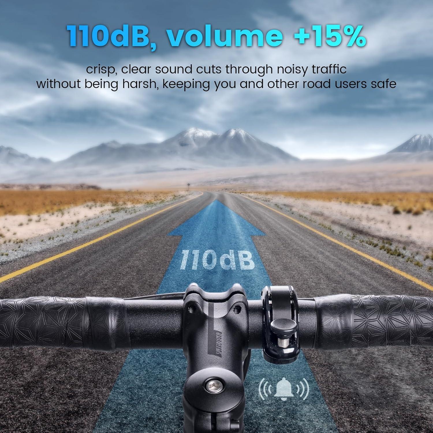 Timbre de Bicicleta RAVEMEN Q1 Aluminio 110DB Manillar 22.2-31.8mm