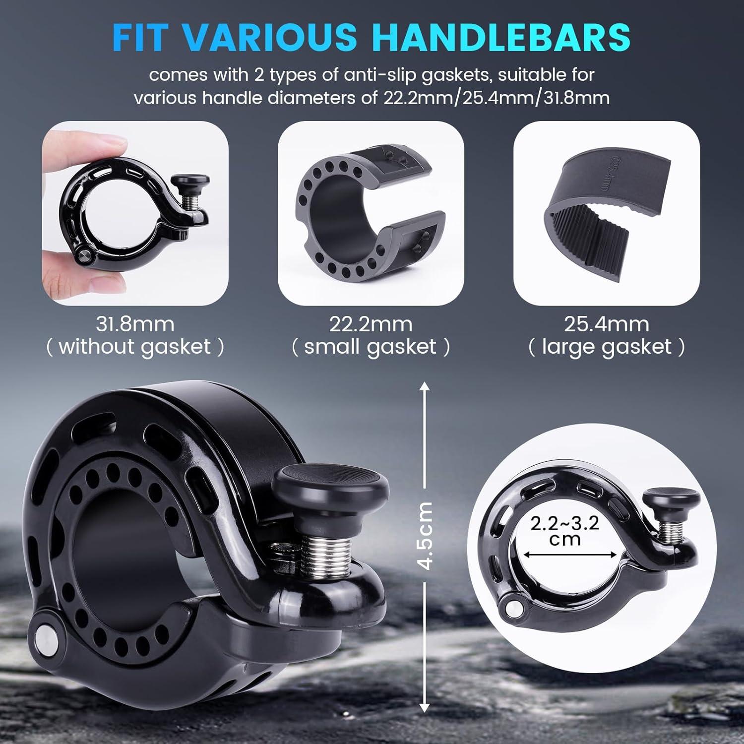 Timbre de Bicicleta RAVEMEN Q1 Aluminio 110DB Manillar 22.2-31.8mm