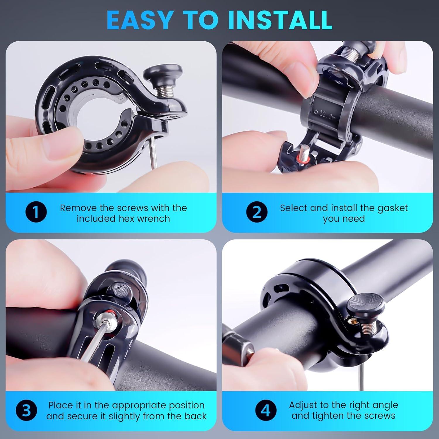 Timbre de Bicicleta RAVEMEN Q1 Aluminio 110DB Manillar 22.2-31.8mm