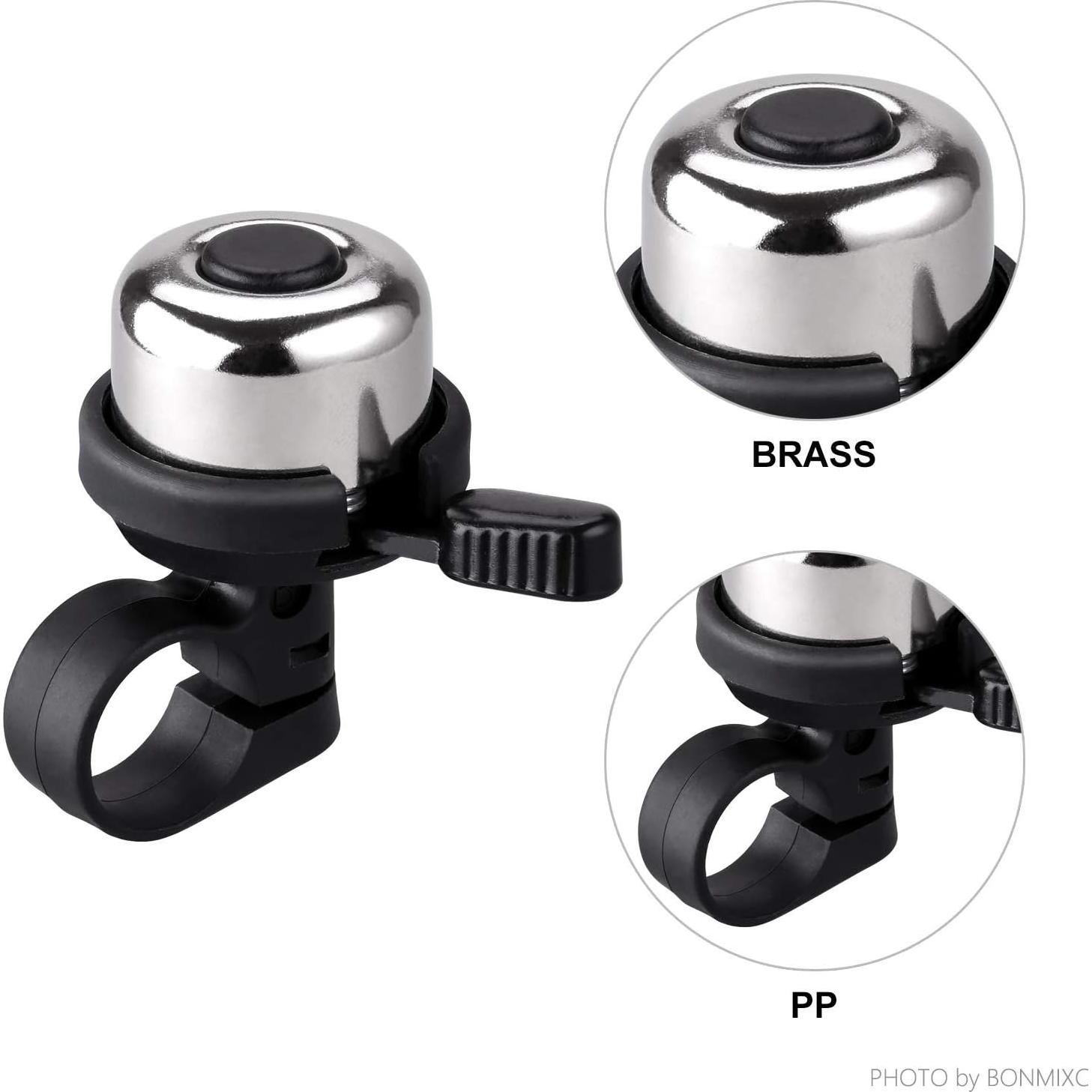 Campana de Bicicleta Mini BONMIXC de Latón Plata 21-23mm