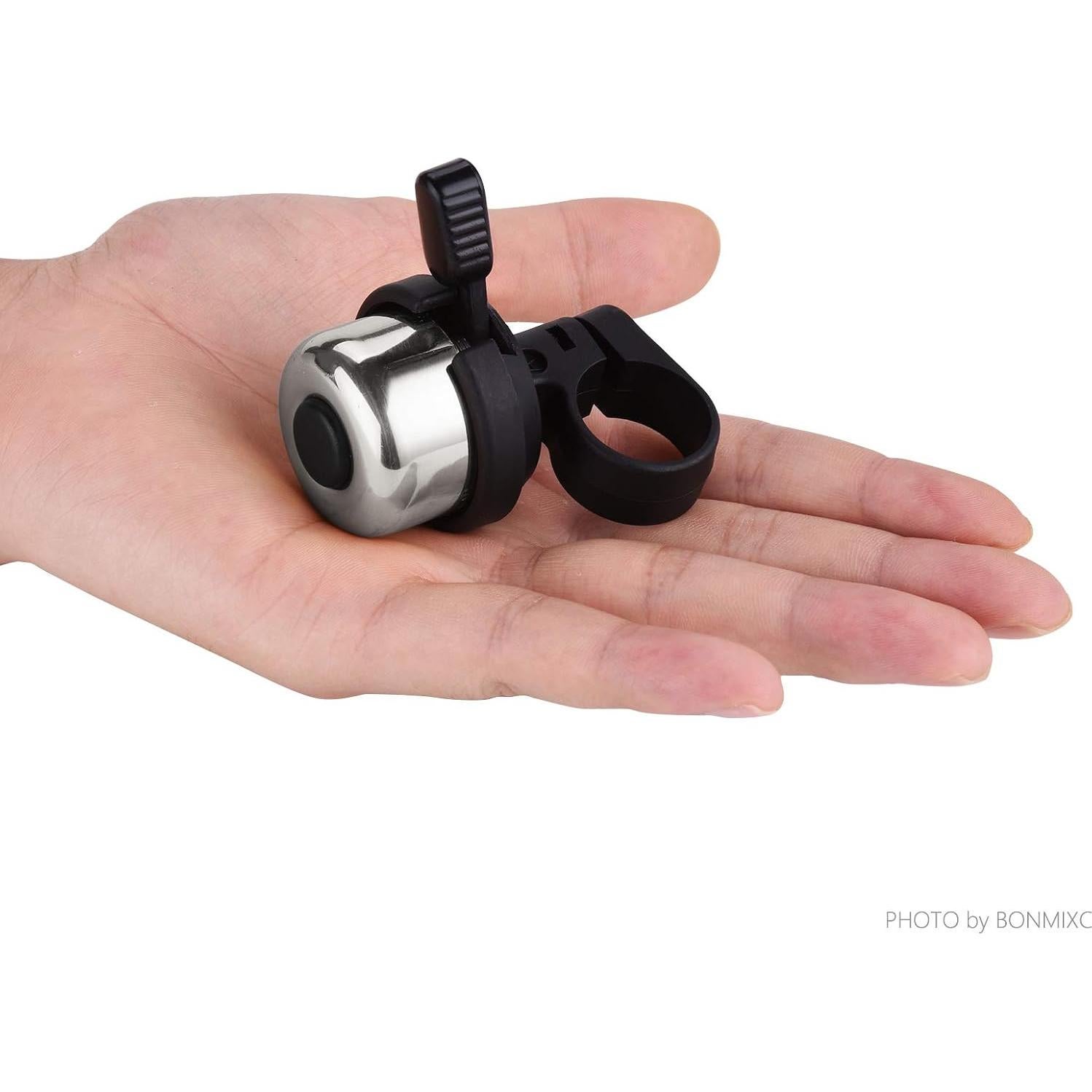 Campana de Bicicleta Mini BONMIXC de Latón Plata 21-23mm