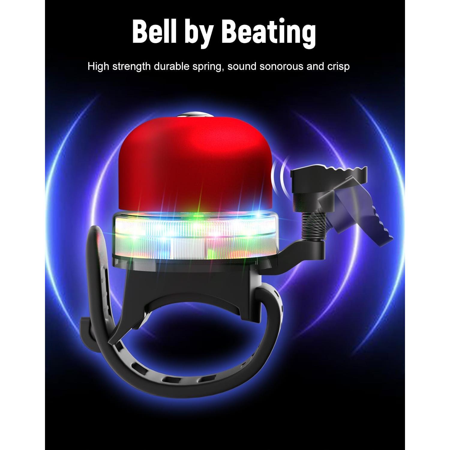 Timbre de bicicleta LED Mugkom con sonido fuerte y 3 modos